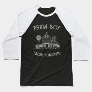 Farm Boy Fresh & Organic, Vintage/Retro Design Baseball T-Shirt